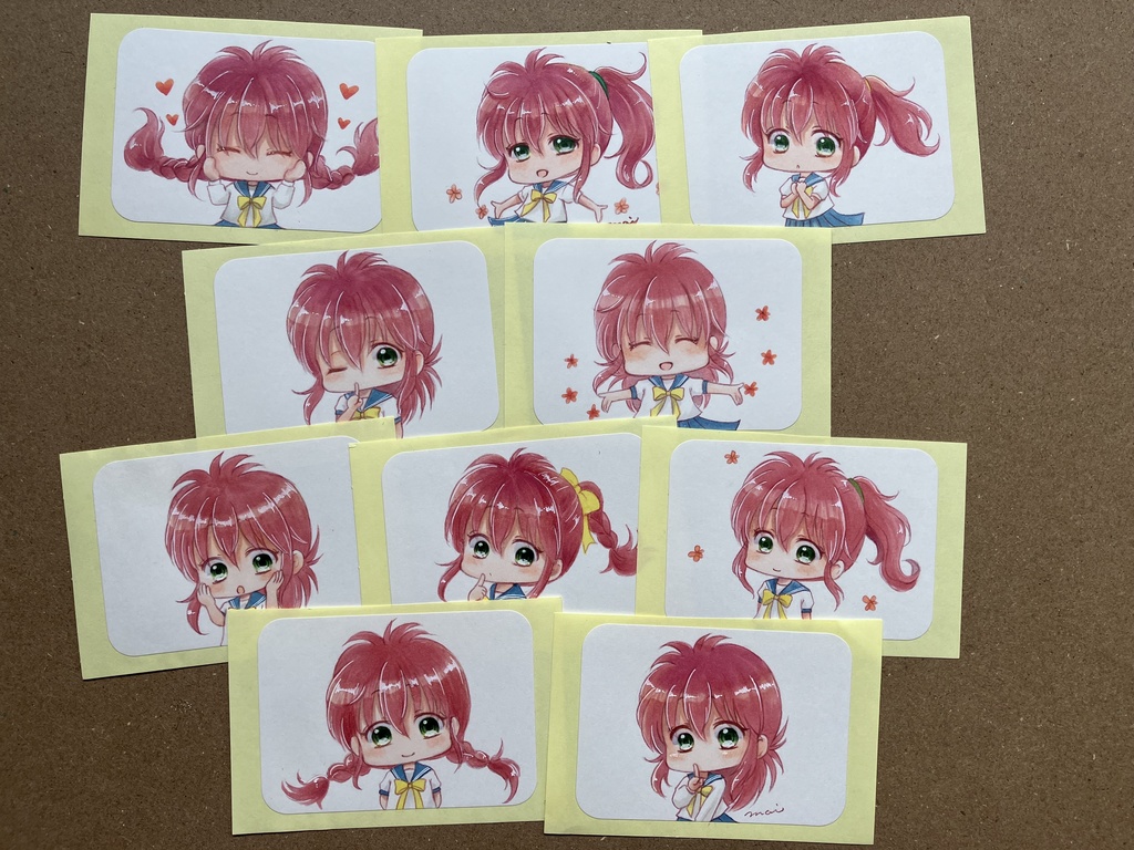 蔵馬ちゃんアナログイラストタックシール10枚セット