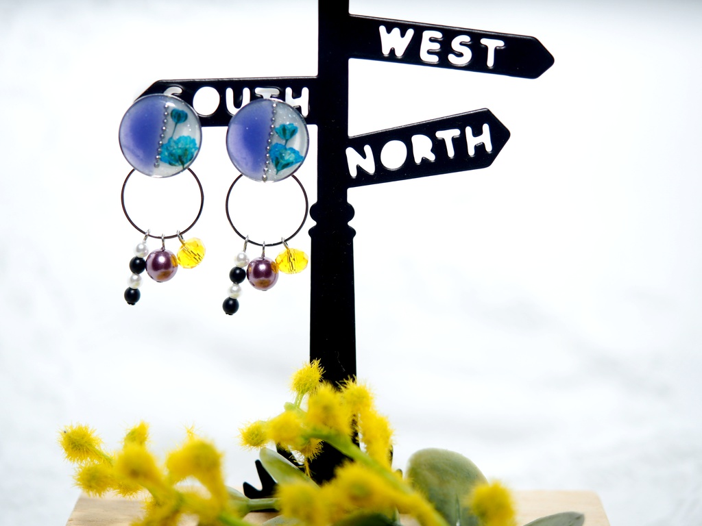 ★ドライフラワーの2wayイヤーアクセサリー