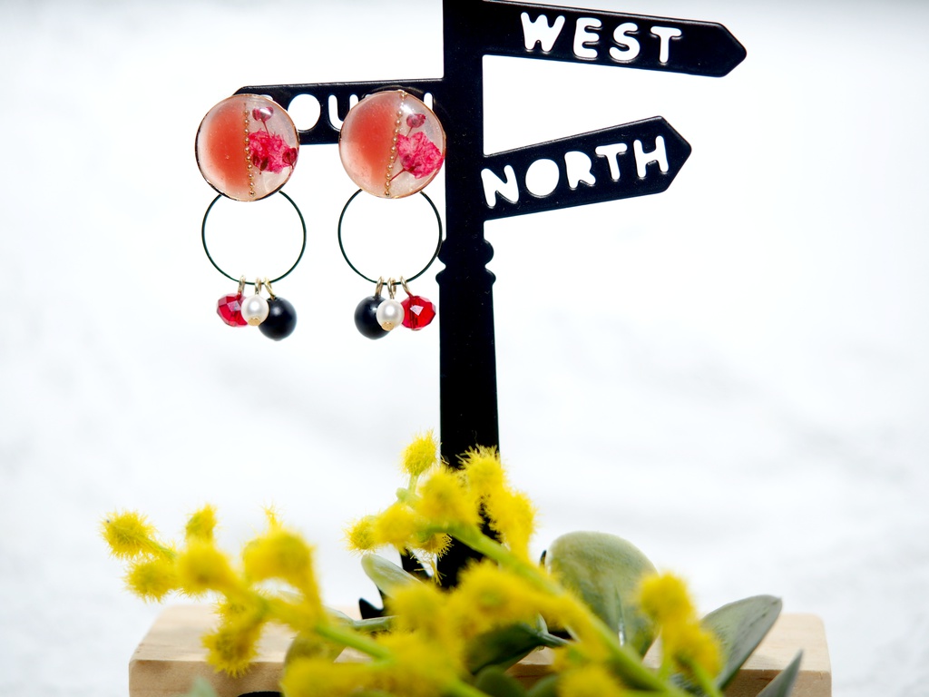 ★ドライフラワーの2wayイヤーアクセサリー