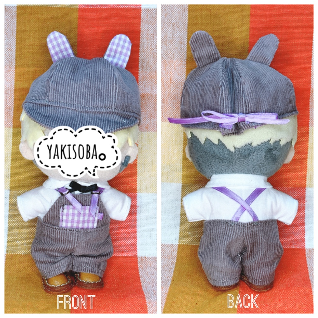 うさみみキャップとサロペットセット