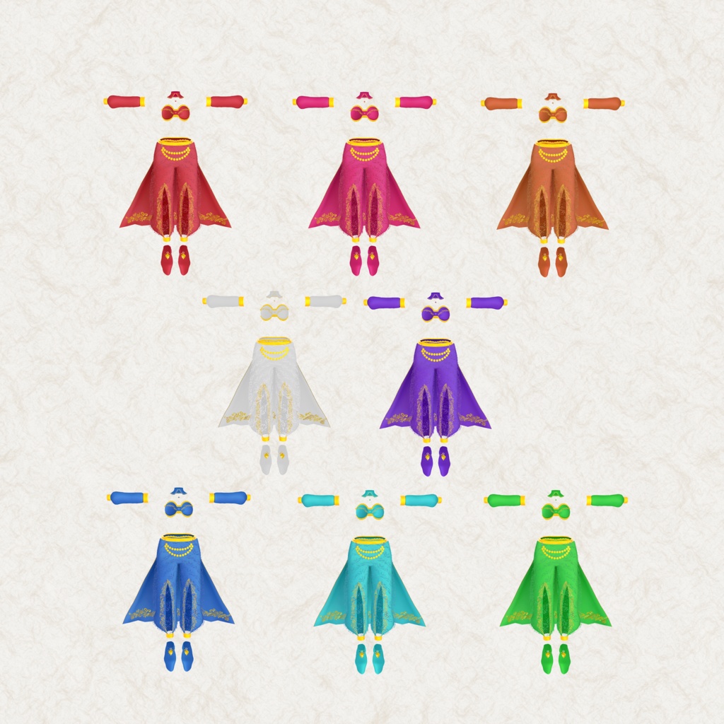 ルーナリットちゃん・リーファちゃん想定 アラビアンスタイル(8color) XWear形式追加!