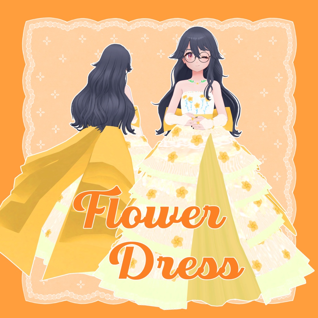 てんむすちゃん想定衣装 Flower Dress♡(8カラー)