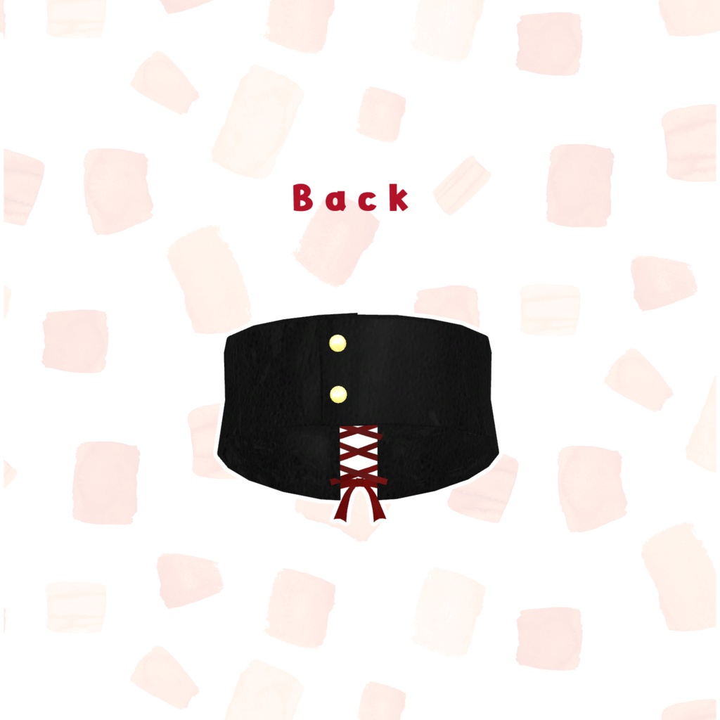 3Dモデル トランプモチーフ付♡編み上げリボンチョーカー XWear形式追加!