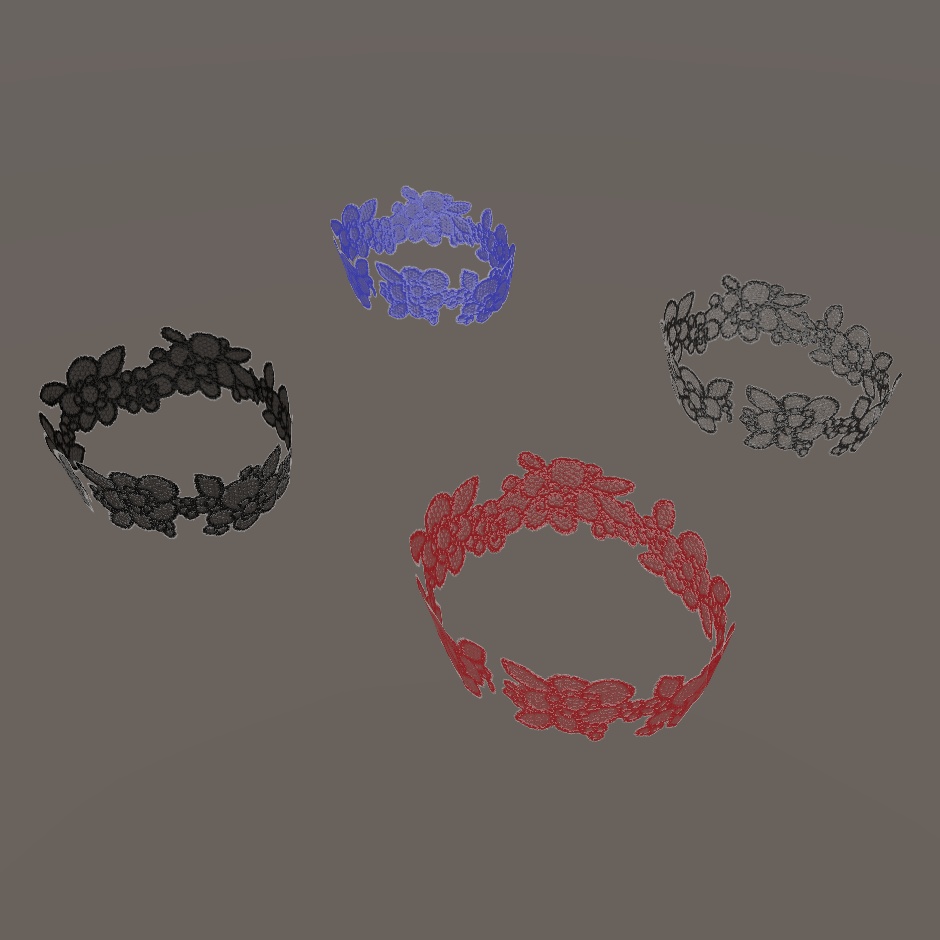 3Dモデル 脚用♡レース飾り(桔梗ちゃん想定)