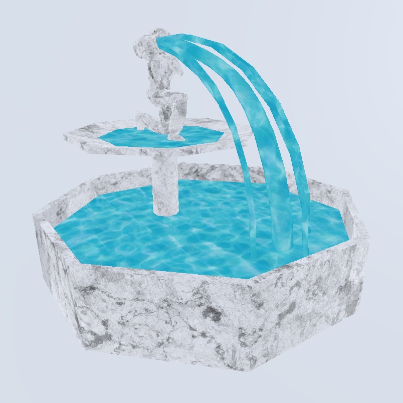 3Dモデル 勢いの良い動く噴水(fountain)