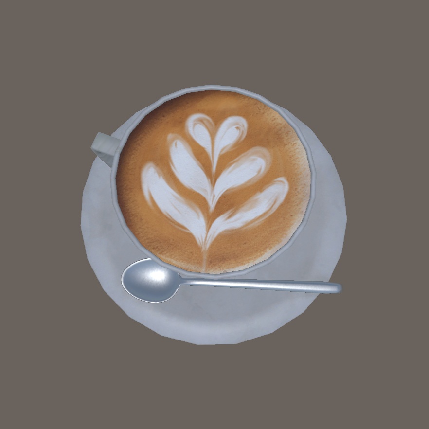 3Dモデル ラテアート(Latte Art) ☆彡オリジナルラテ制作可能!