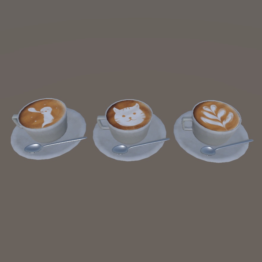 3Dモデル ラテアート(Latte Art) ☆彡オリジナルラテ制作可能!