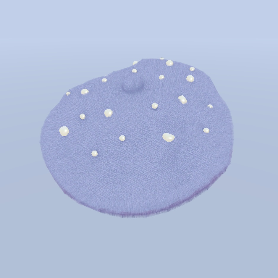 3Dモデル くしゅふわファーベレー帽