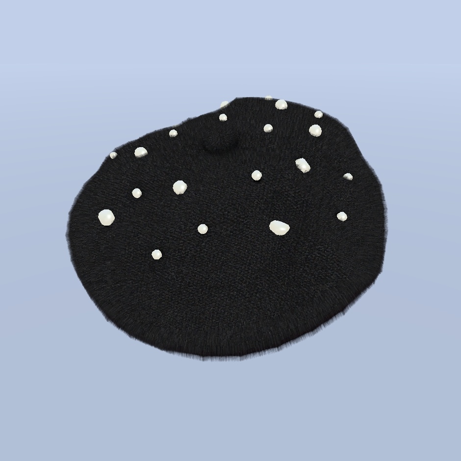 3Dモデル くしゅふわファーベレー帽