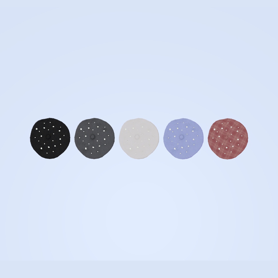 3Dモデル くしゅふわファーベレー帽