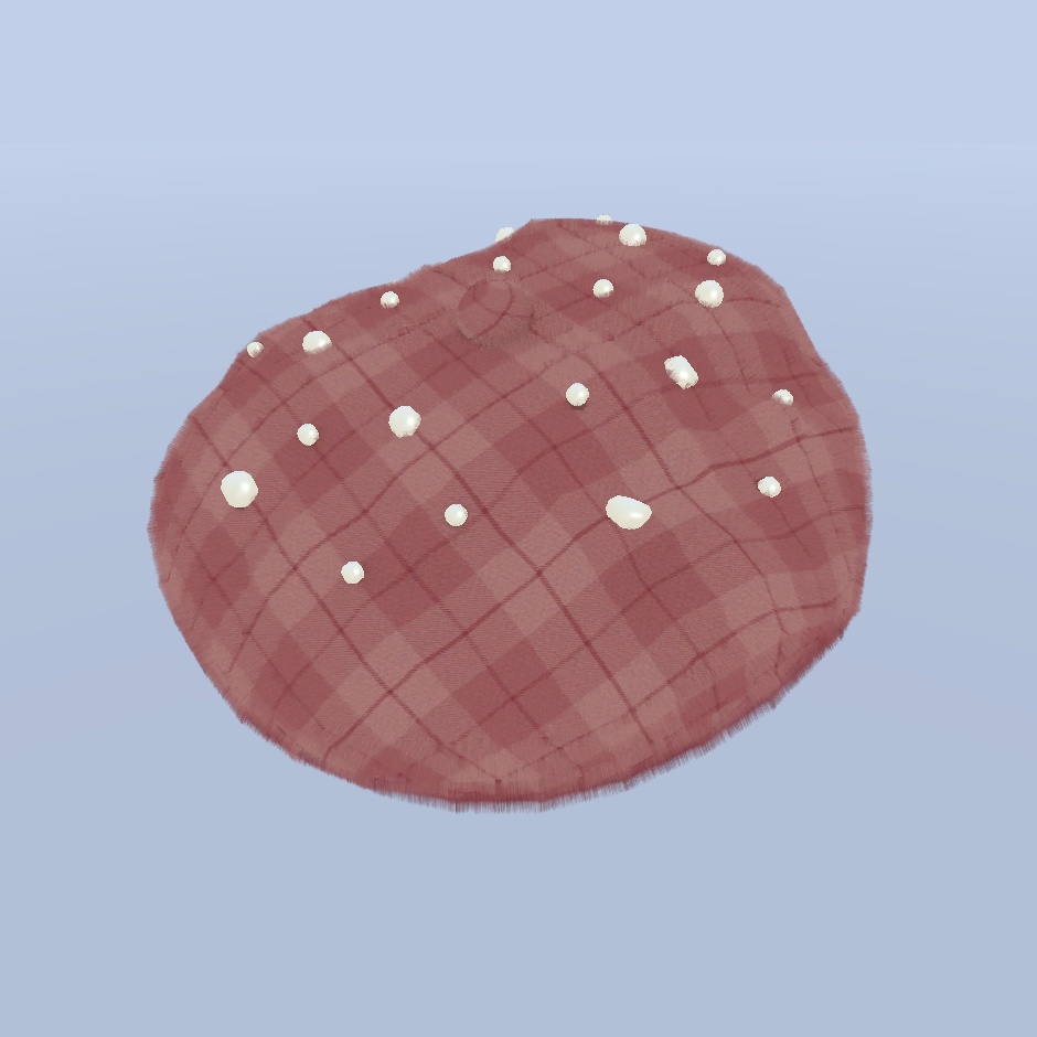 3Dモデル くしゅふわファーベレー帽