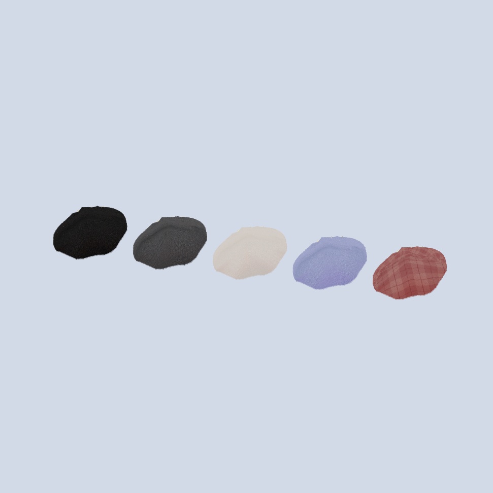 3Dモデル くしゅふわファーベレー帽