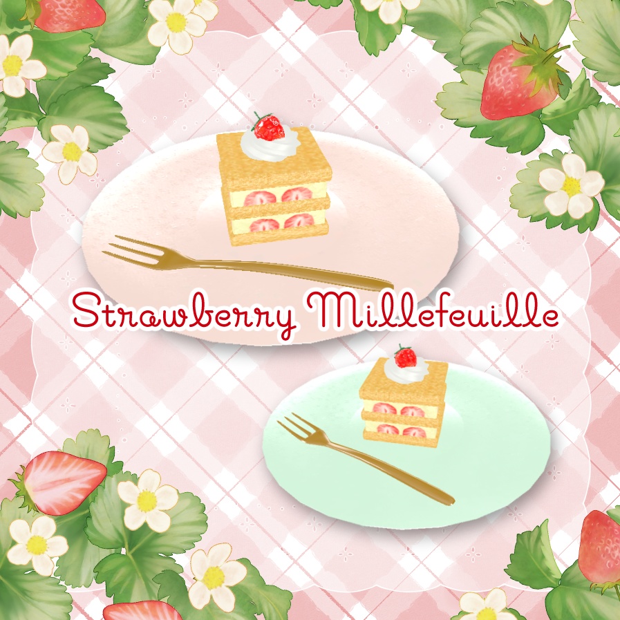 3Dモデル Strawberry Millefeuille（いちごのミルフィーユ）