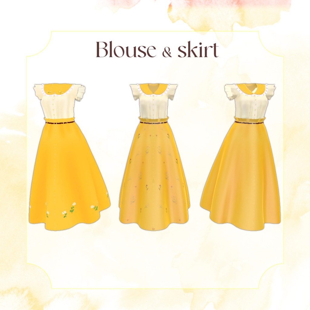 しなのちゃん想定 「Sweet Blossom」ブラウス&スカート&ブーツ全25種セット