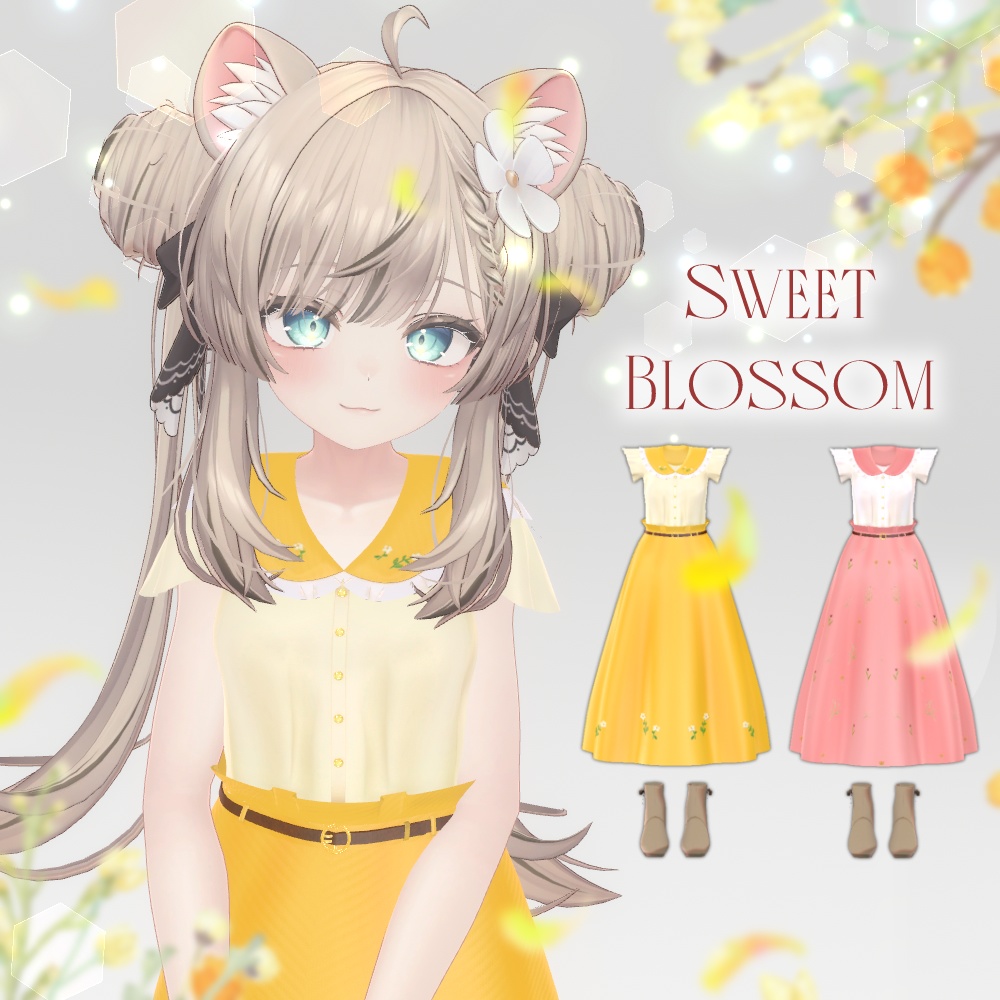 ☆SALE☆ マヌカちゃん想定 「Sweet Blossom」ブラウス&スカート&ブーツ(24色セット)