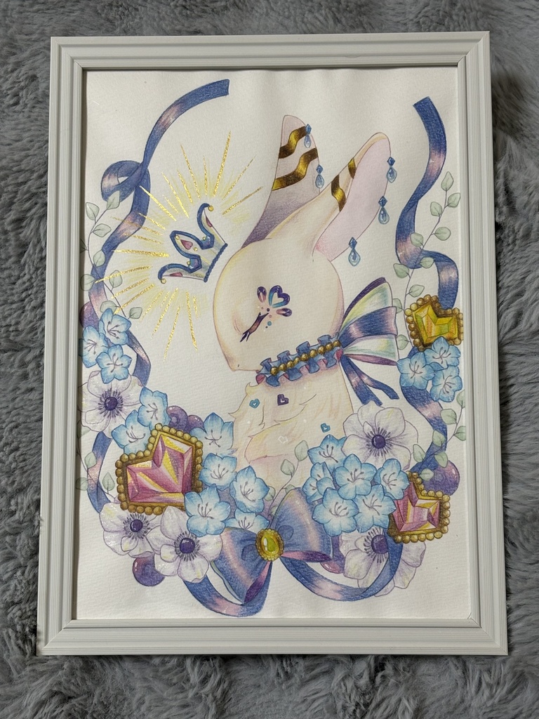 原画(眠りうさぎ)