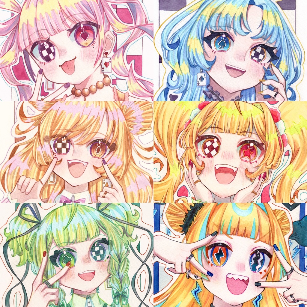 原画¦記号目シリーズ❤️♦️♣️♠️⭐️⚡️