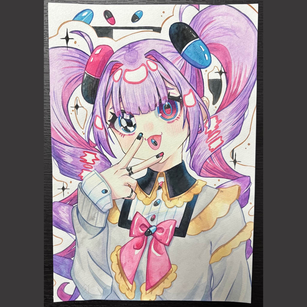 原画¦記号目シリーズ🍩💊💧🐰🥚🐱