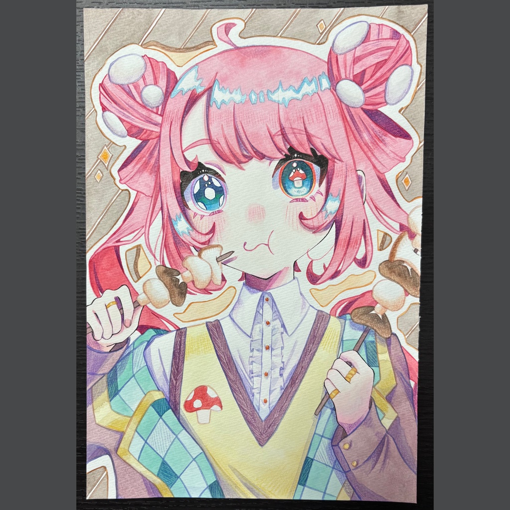 原画¦記号目シリーズ🍉🌻🍅🍁💡🍄🐟