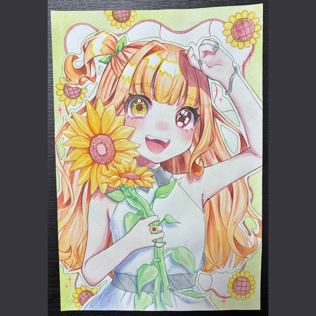原画¦記号目シリーズ🍉🌻🍅🍁💡🍄🐟