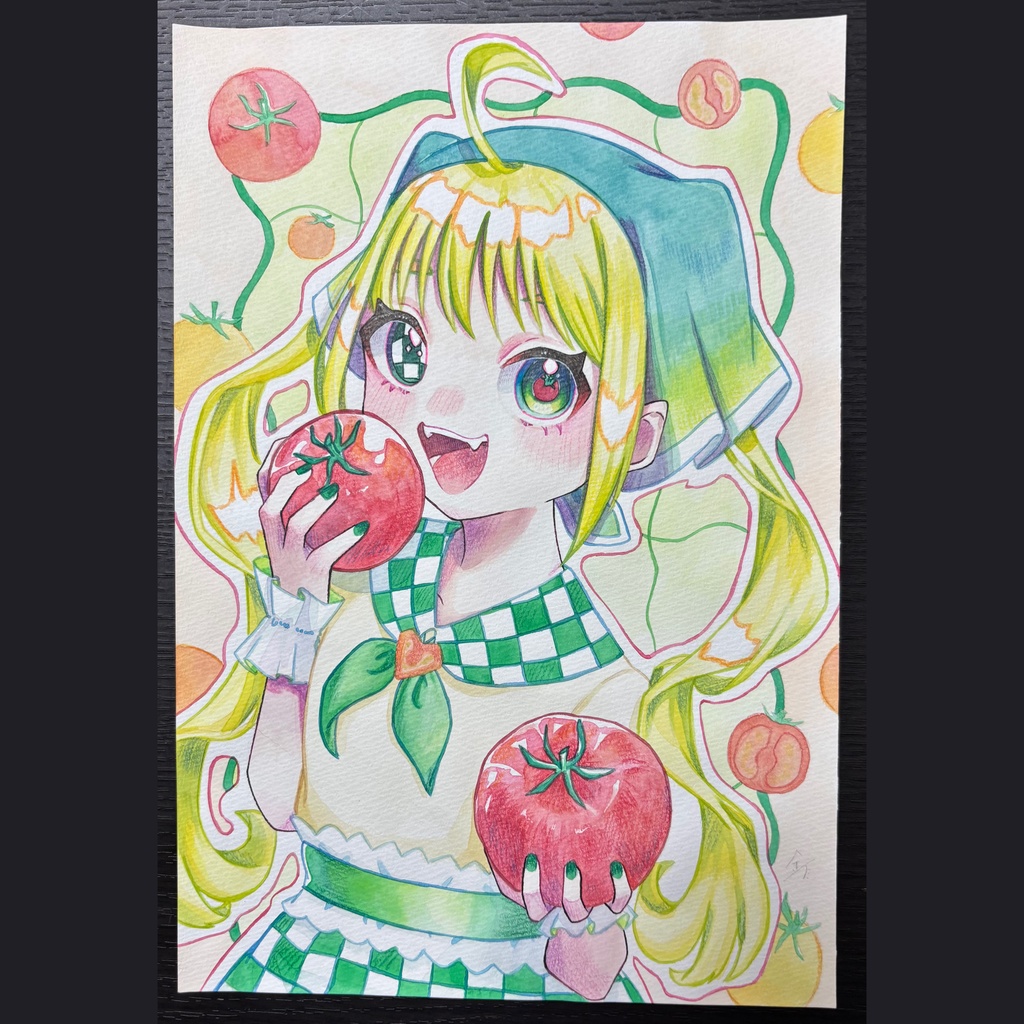 原画¦記号目シリーズ🍉🌻🍅🍁💡🍄🐟