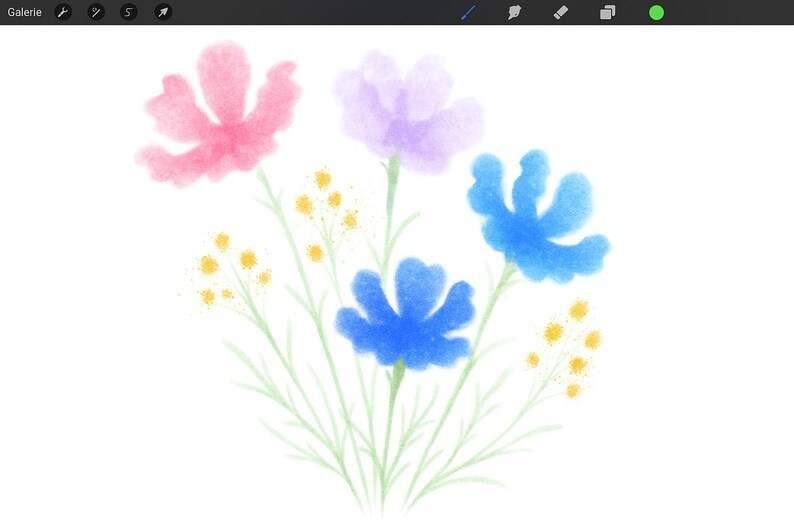 【プロクリエイト】水彩&ガッシュの混合ブラシ・自然スタンプセット