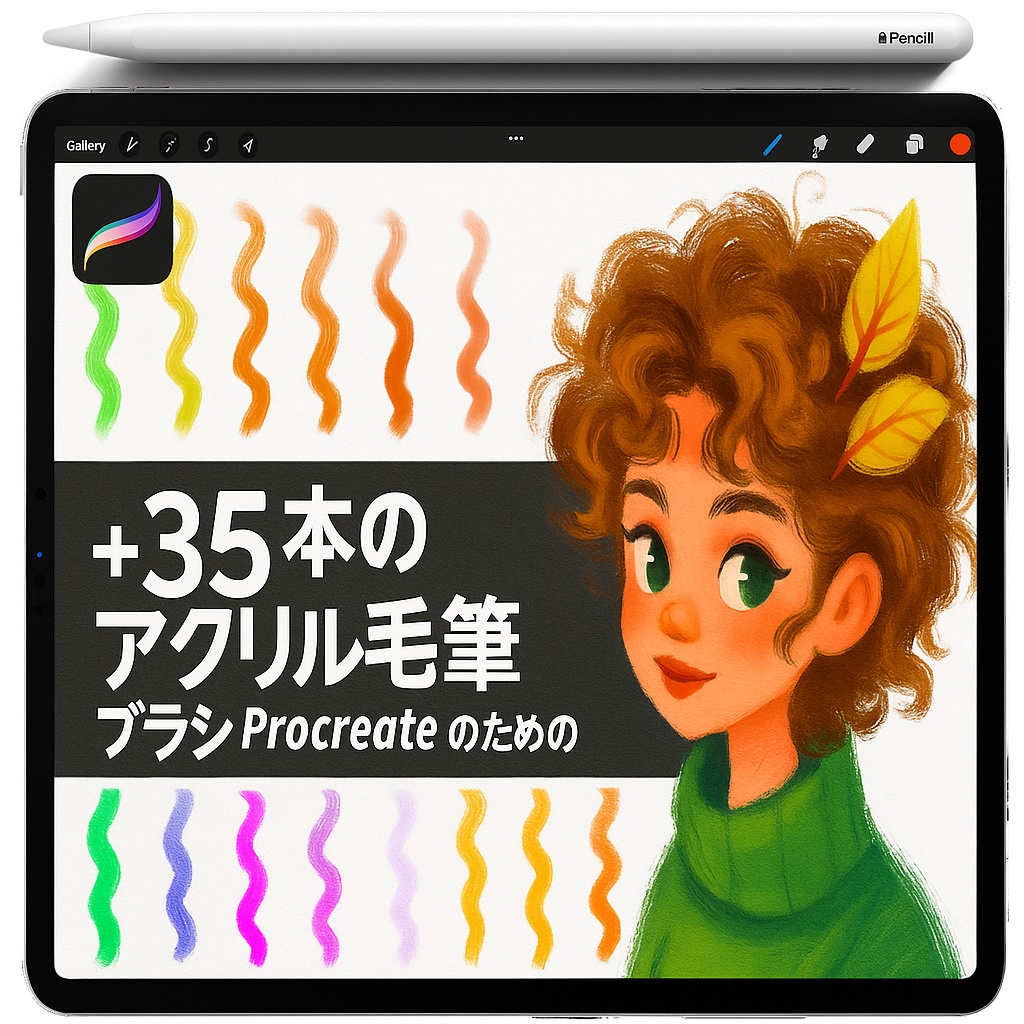 Procreate オイルパステル＆クレヨン ブラシ｜ワックス質感・チョーク風スモッジ・スクラッチライン・スクラブル・グレイン