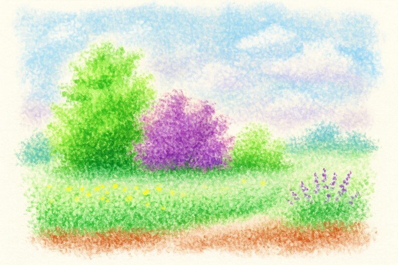 Procreate パステル&チョーク質感ブラシセット|スプレー点描/水彩ウォッシュ/クレヨングレイン/スポンジ/ドライブラシ