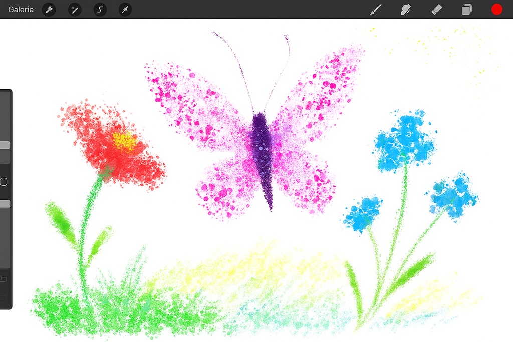 Procreate スプレー&スプラッター質感ブラシセット|ステップル点描/インク滴/水彩スプレー/コンフェッティ散布