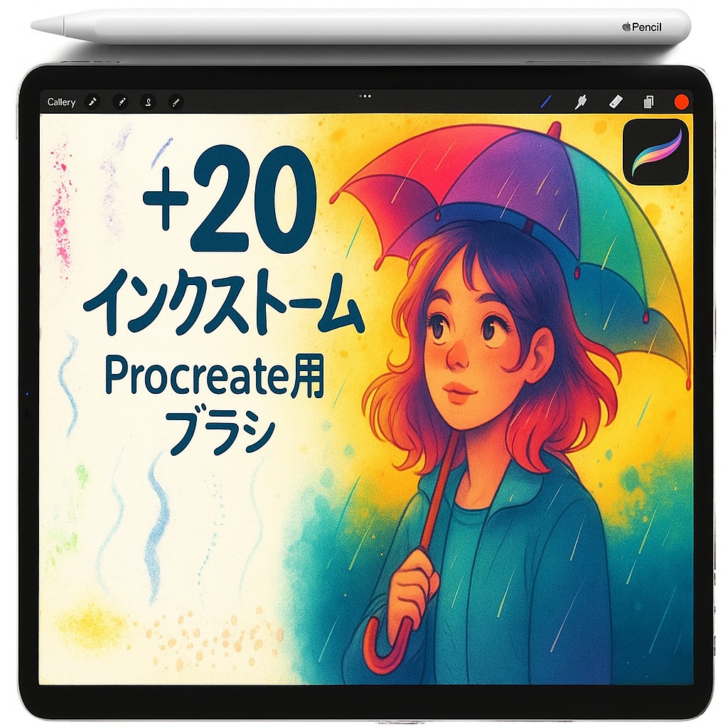 Procreate スプレー&スプラッター質感ブラシセット|ステップル点描/インク滴/水彩スプレー/コンフェッティ散布