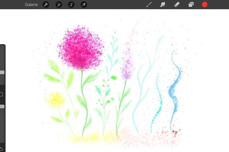 Procreate パステル&エアブラシ質感ブラシセット|水彩ウォッシュ/ドライブラシ/ラフライナー/マーカーライン