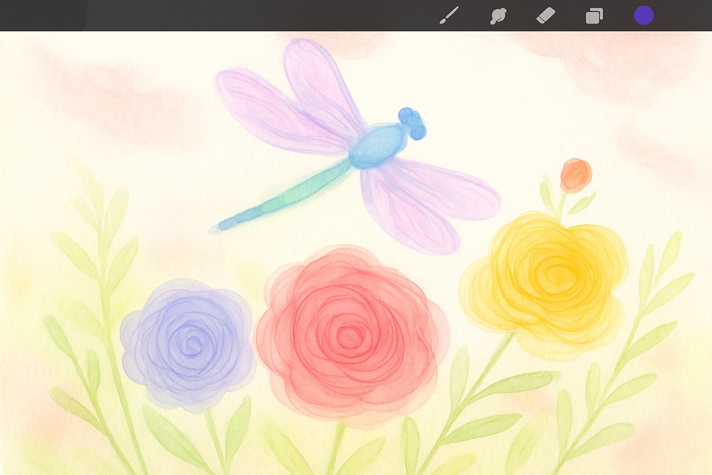 Procreate アルコールインク風フローラルスタンプ|花のブルーム/花びら/リーフ/レイヤードリング/フルイド形状