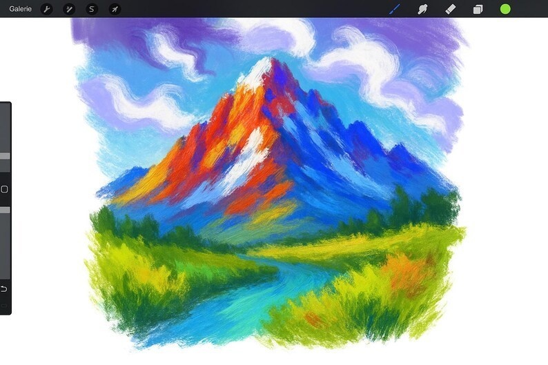 Procreate 混合ペイント質感ブラシセット|アクリル筆致/ドライブラシ/ソフトブレンド/マーカーライン/パステル/スポンジ粒子