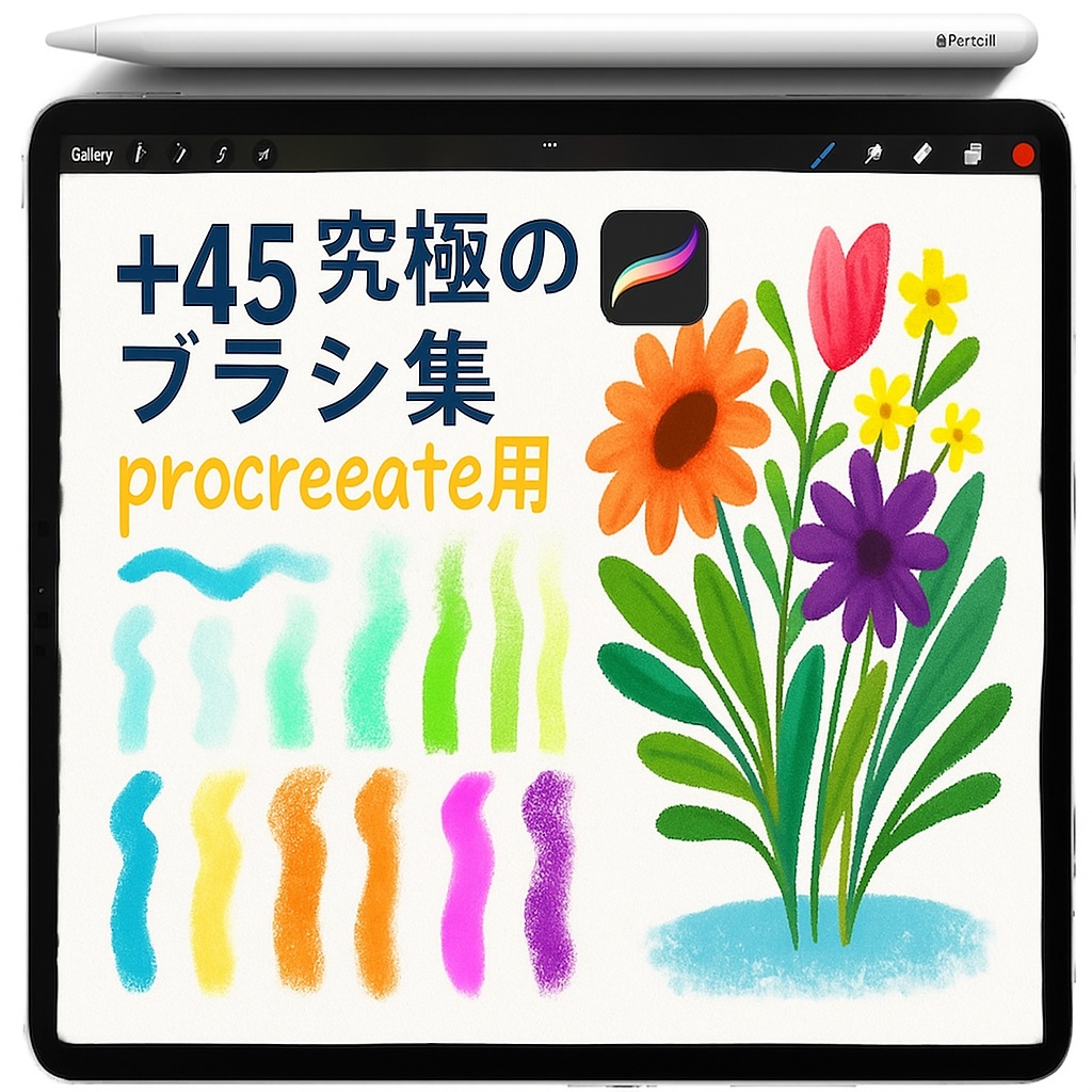 Procreate パステル・クレヨン テクスチャ ブラシ＆スタンプ｜Chalk／Oil Pastel／Soft Pastel／Wax Resist／Dry Brush／Smudge
