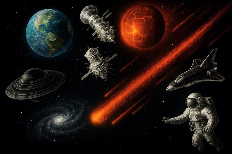 【Procreateスタンプ】宇宙探査&惑星スタンプセット