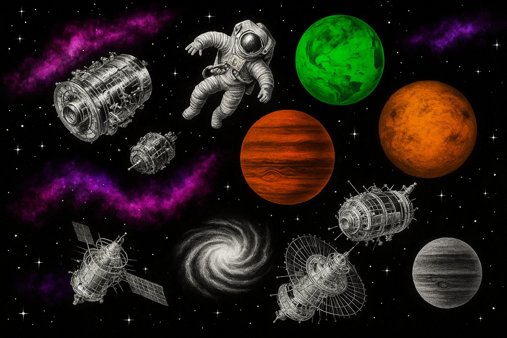 【Procreateスタンプ】宇宙探査&惑星スタンプセット