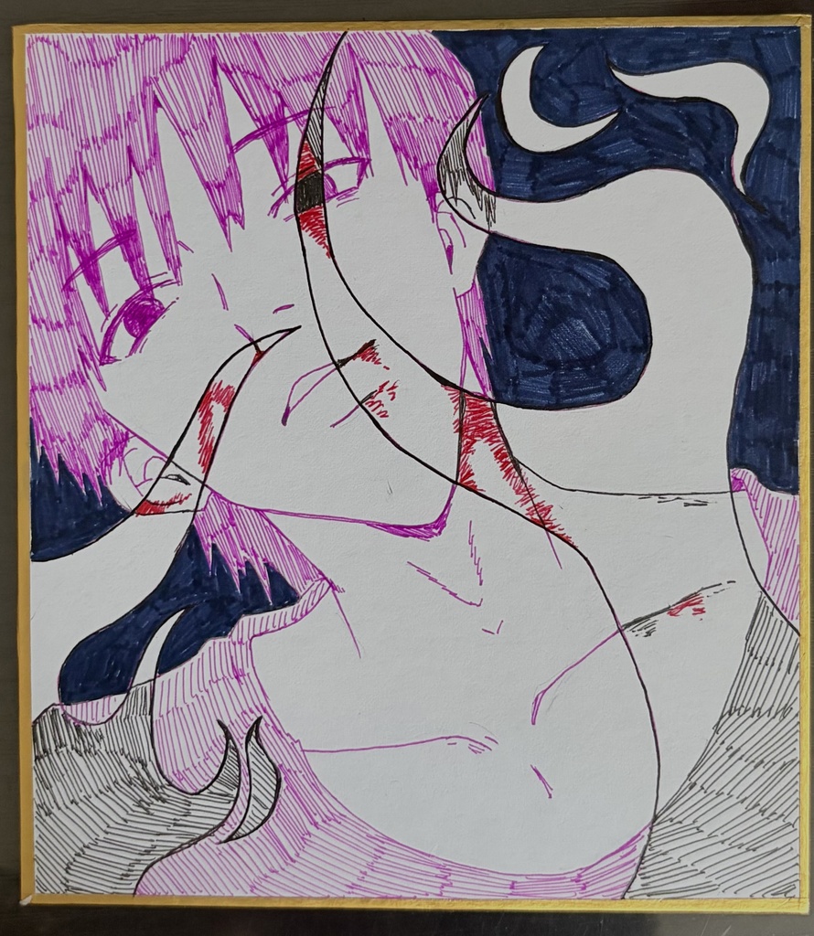 色紙ボールペンイラスト