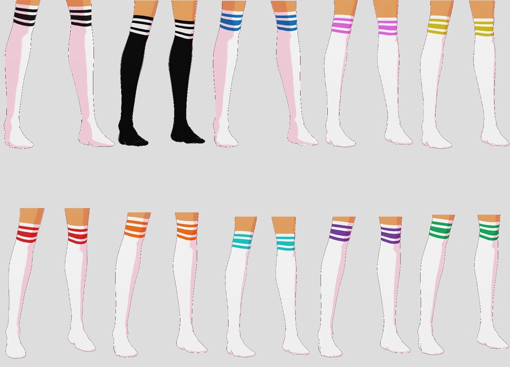 FREE VRoid Knee high socks (10 colors)