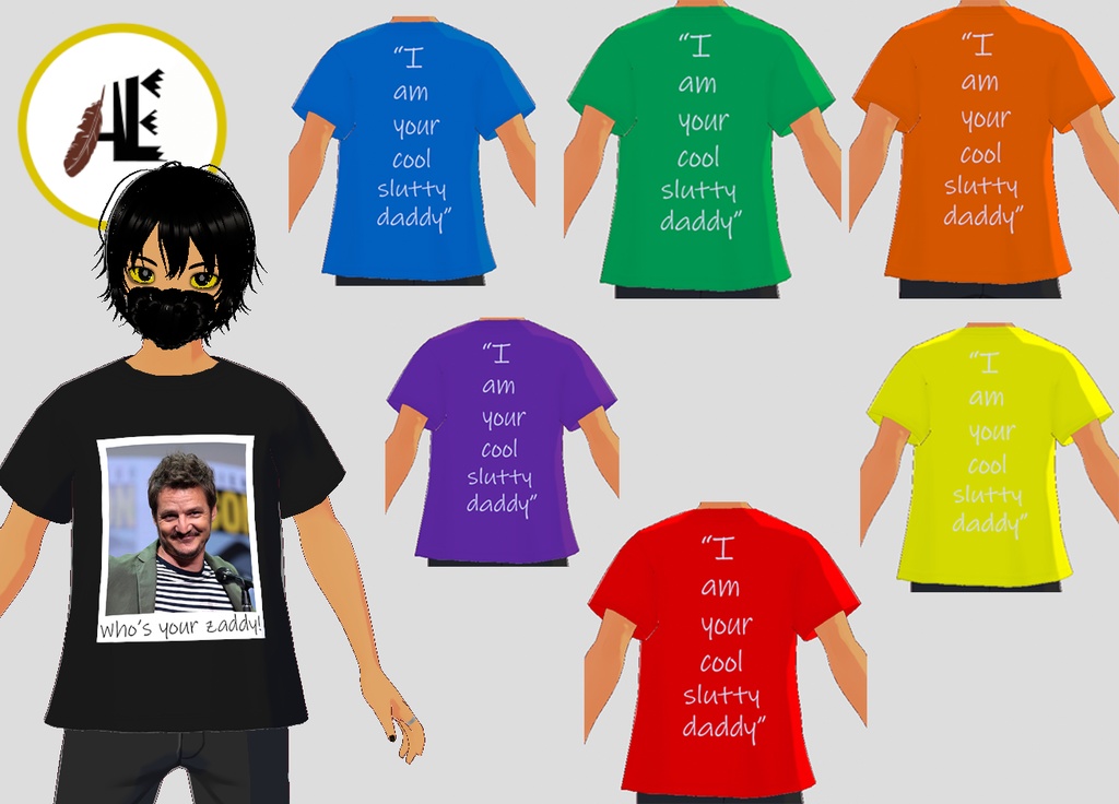 FREE VRoid Who's your zaddy meme T-shirt (7 colors)