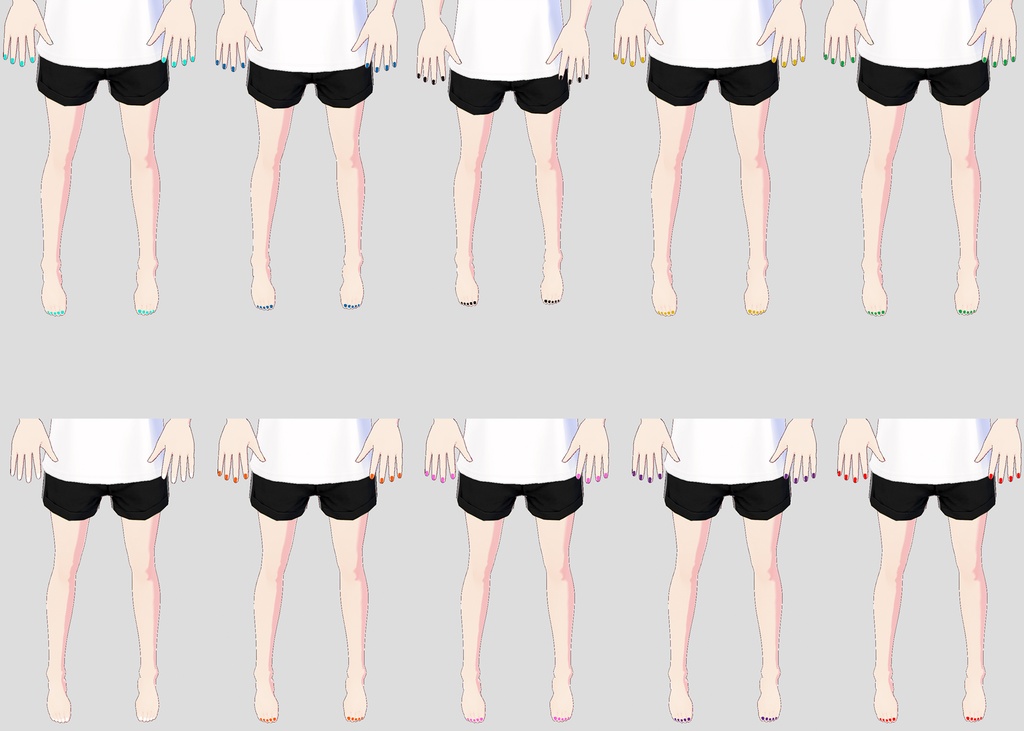 FREE VRoid solid nails (10 colors)