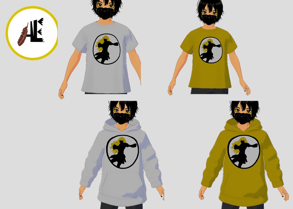 FREE VRoid RWBY Yang shirt & hoodie (3 colors)
