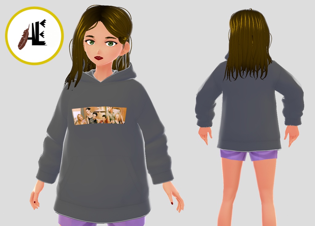 FREE VRoid Friends shirt & hoodie (3 colors)