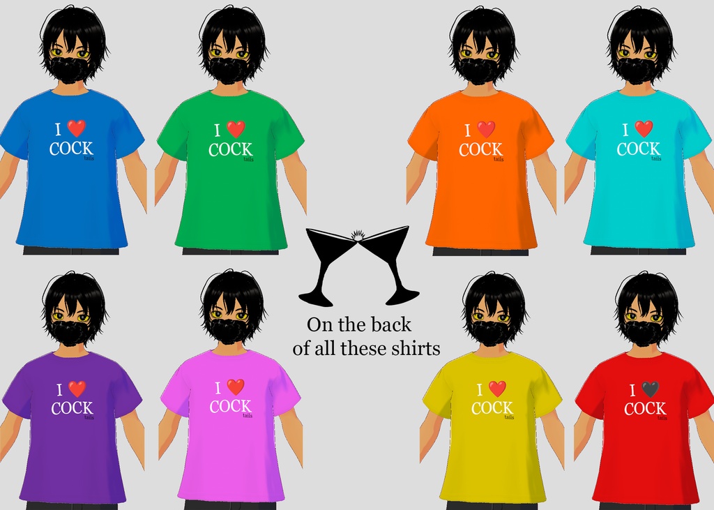 FREE VRoid COCKtails shirts (10 colors)