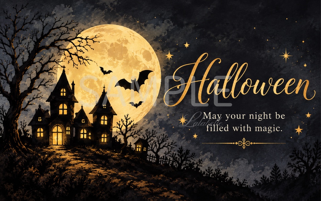 【ダウンロード素材】ハロウィン メッセージカード 10柄|印刷用デジタル素材・Halloween・カード・ラッピング