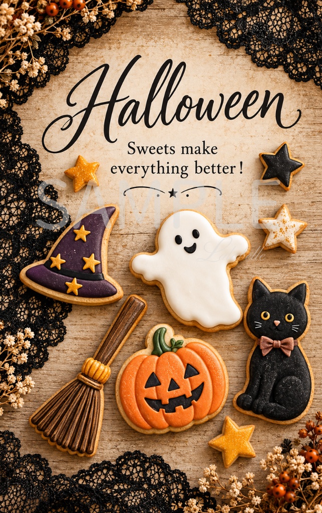 【ダウンロード素材】ハロウィン メッセージカード 縦10柄|印刷用デジタル素材・Halloween・カード・ラッピング