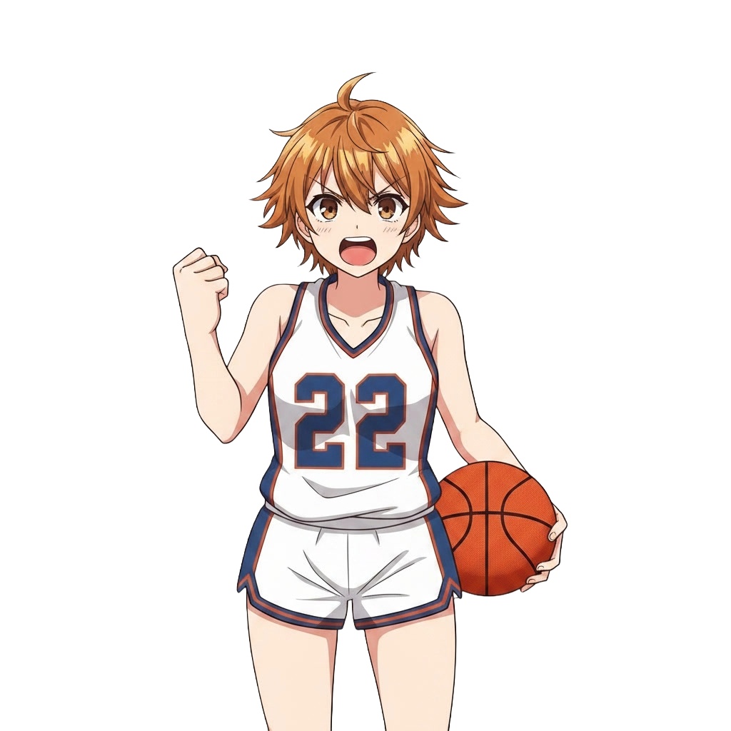 【立ち絵素材】元気なバスケ少女|表情差分12種
