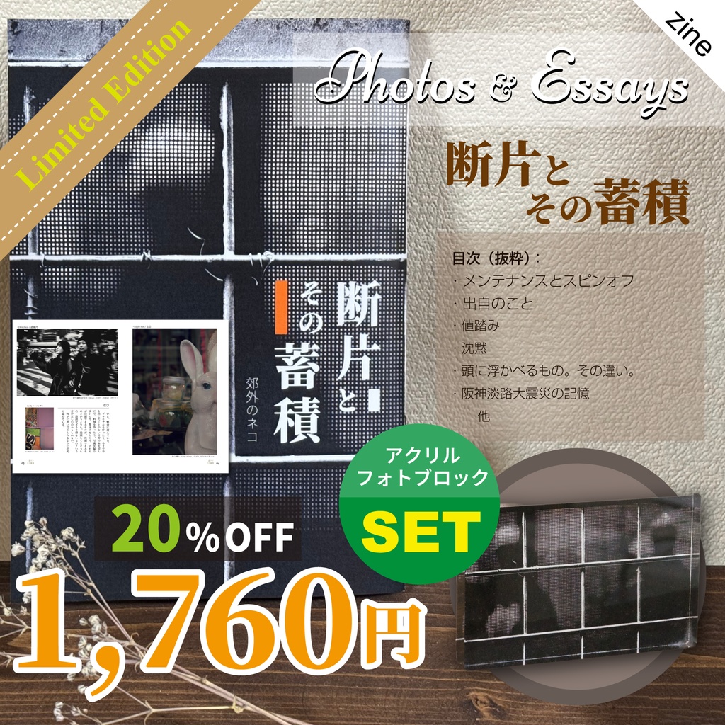 ZINE+アクリルブロックセット（Beyond the captivity）