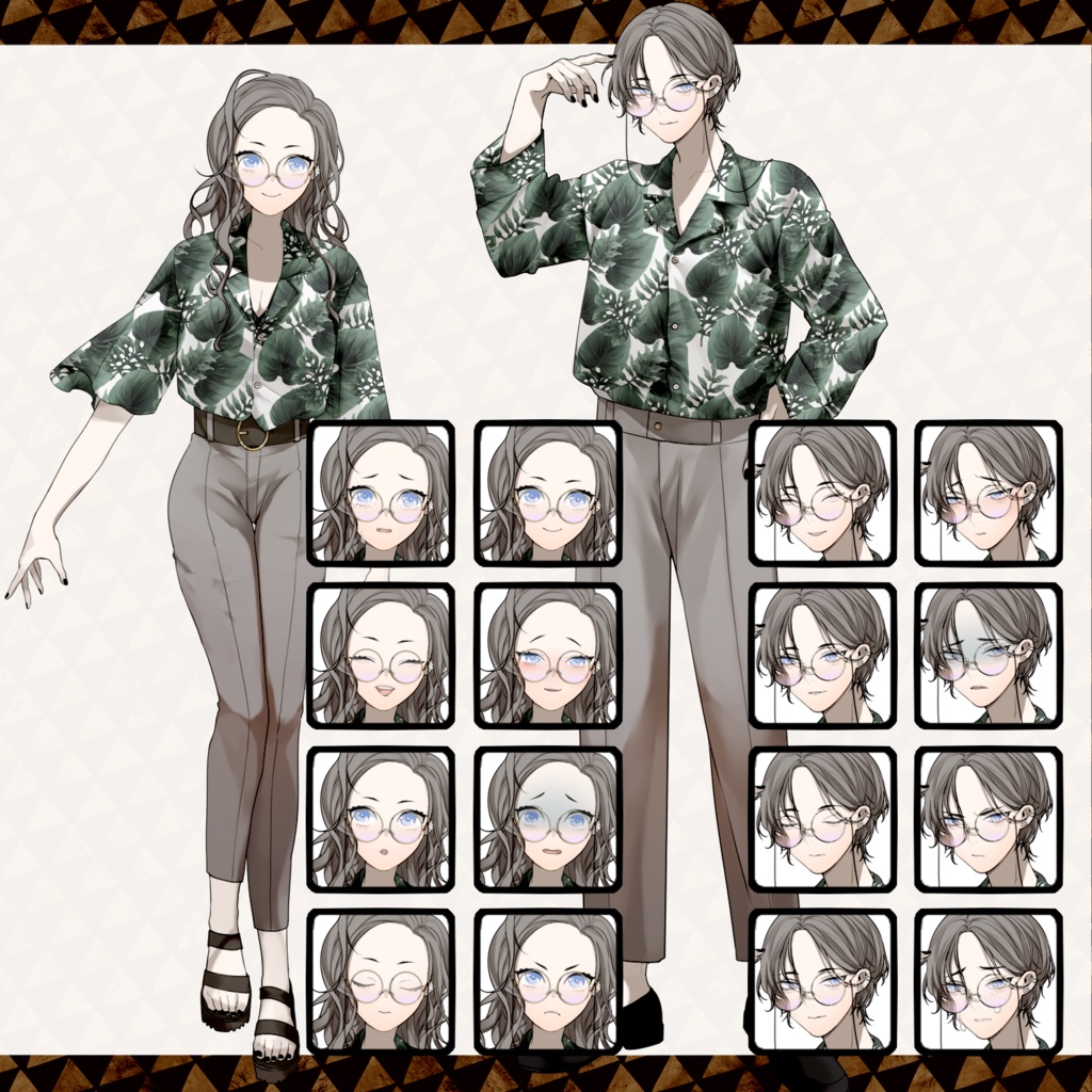 シャツ男女立ち絵