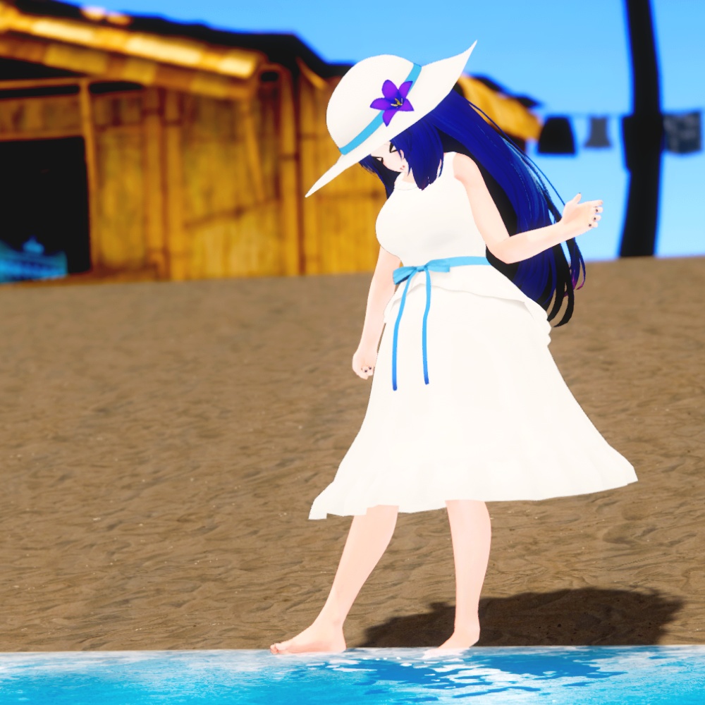 【無料】【桔梗対応】白いワンピースと帽子