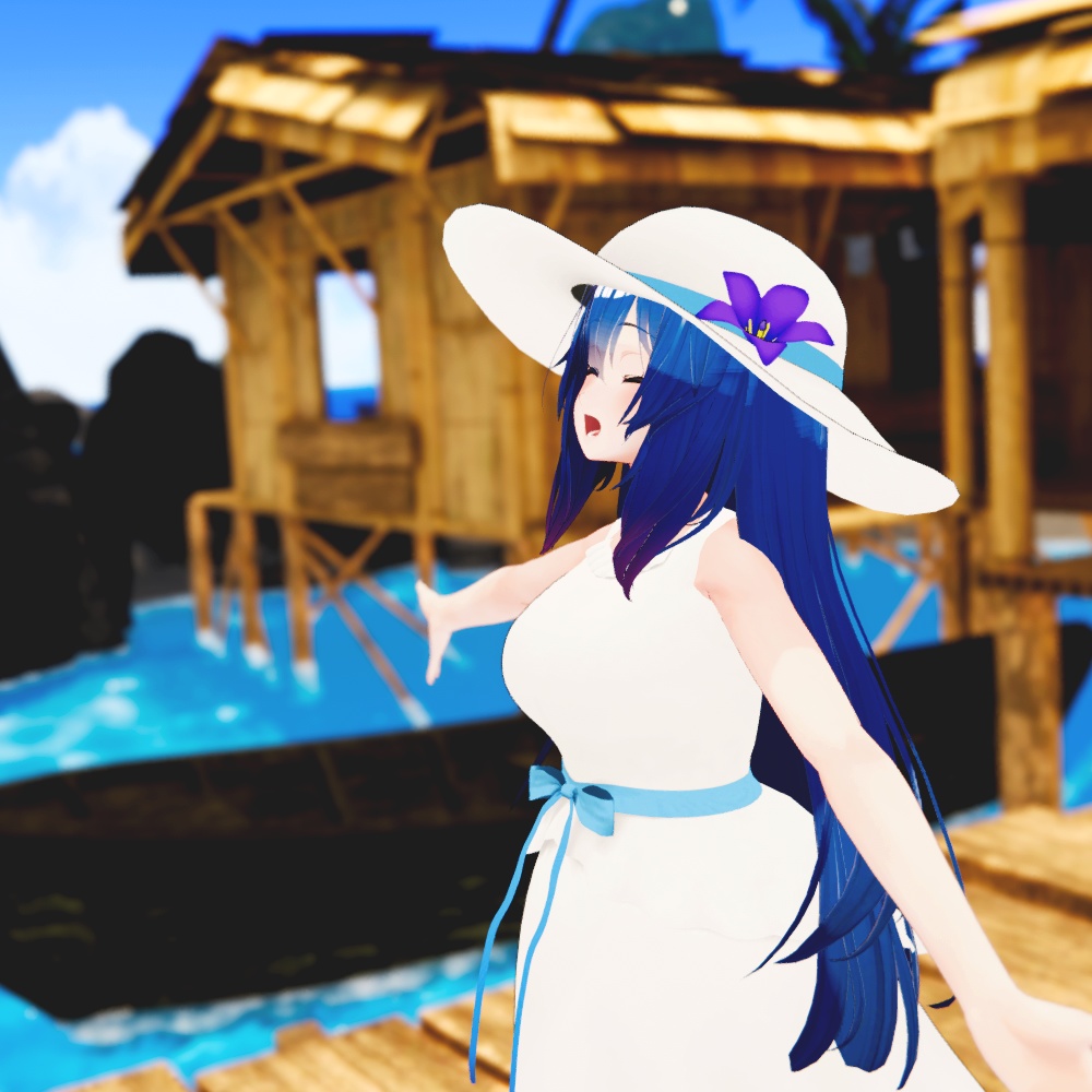 【無料】【桔梗対応】白いワンピースと帽子